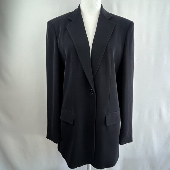 Lauren Ralph Lauren Tailored Longline Navy Blazer Women Size 10 - Picture 2 of 10